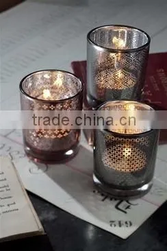 Mercury Glass Votives in Pink and Grey