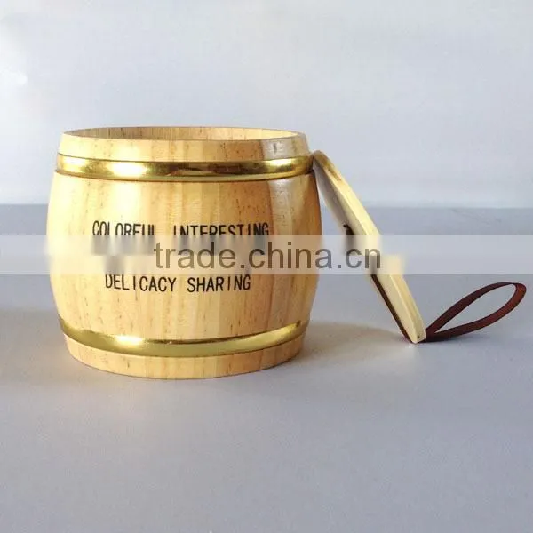 2014 Best-selling Wooden Barrel With Printing for Biscuit or Coffee or Tea Wholesale(ILF-130)