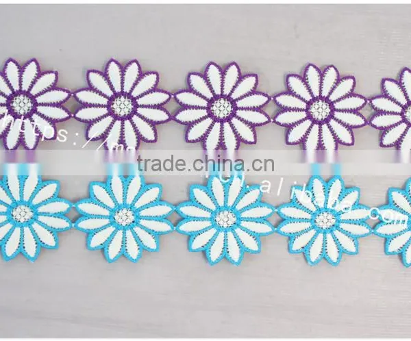 New Arrival 5cm Width Polyester Embroidery Lace Flower for Dress photo-2