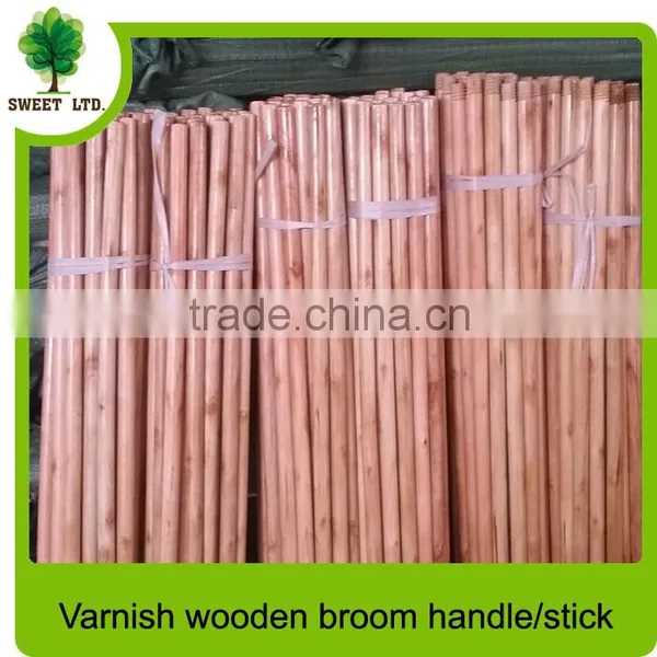 Varnished Wood Broom Stick With Sticker From China Factory photo-4