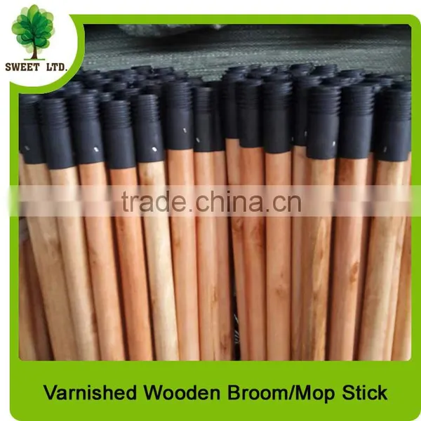 2.2*120cm Varnished Wooden Brush Handle With Plastic Cap From China Supplier