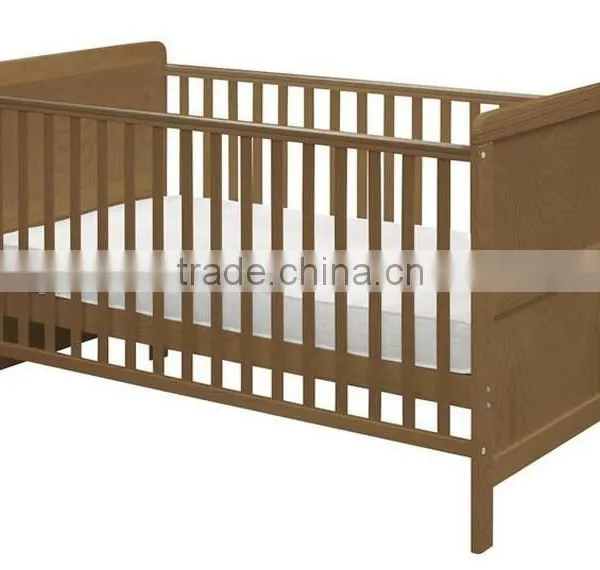 European Style Classic Pine Wood Baby Cot Bed Toddler Bed photo-2