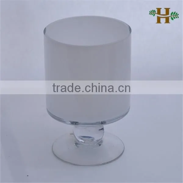 Handmade Colored Footed Glass Candle Holder, Stained Cylinder Shape Glass Vase on Foot photo-4