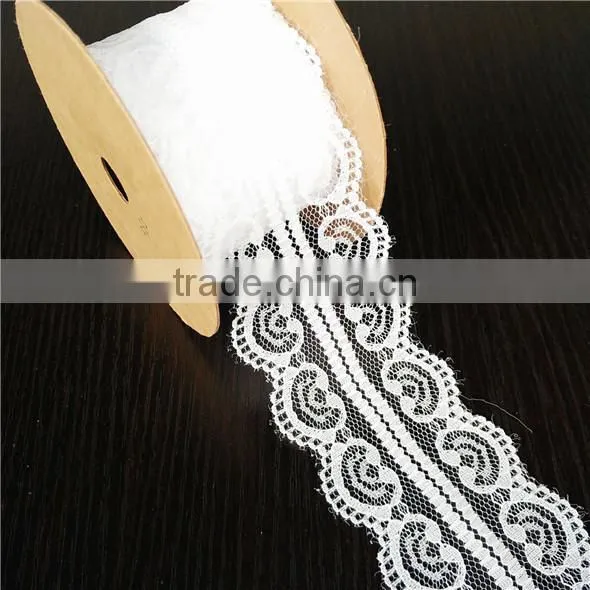 African Wholesale 100%Polyester White Lace Fabric photo-3