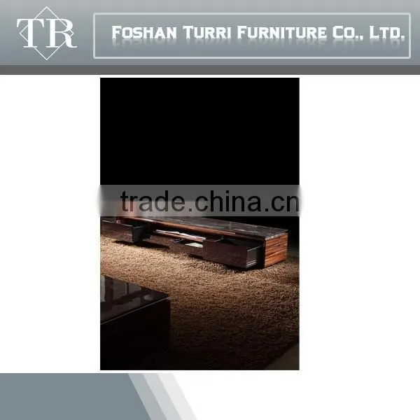 2015 Modern Latest Italy Ebony Veneer TV Stand With Marble Top photo-4