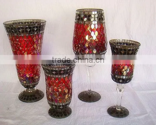 2017 New Red Mosaic Glass Vase in Serie photo-3