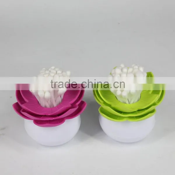 Lotus Shape Round Plastic Toothpick Box photo-4