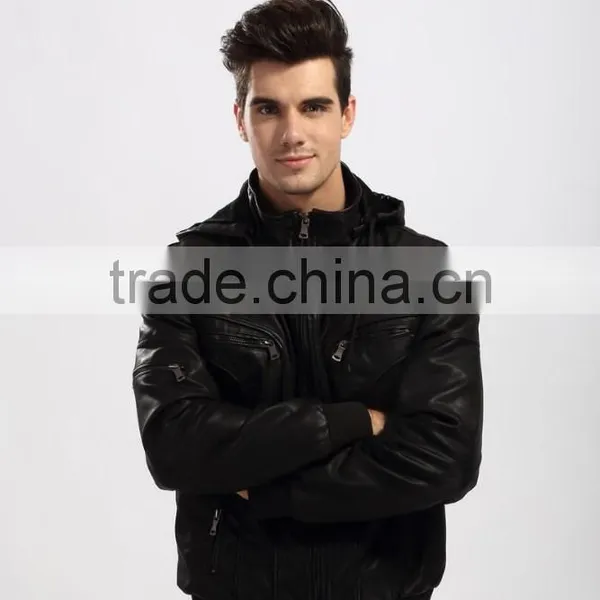 Fashion New Style Motorcycle Leather Jacket Men photo-5