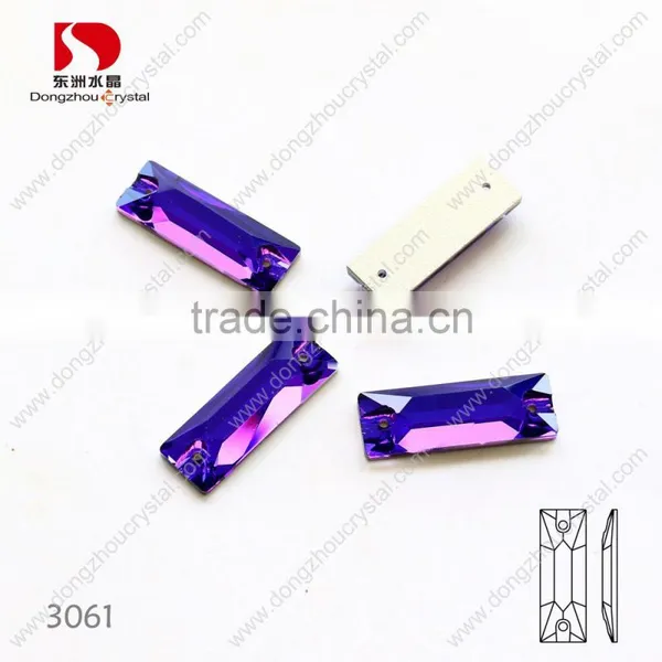Dongzhou Purple 277 Rectangle Flat Back Sew on k5 Crystal Stones photo-3