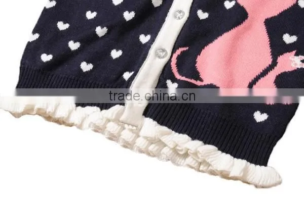 2015 New Design Girl Cardigan Sweater Scallop Trim Children Wear Cardigan photo-5