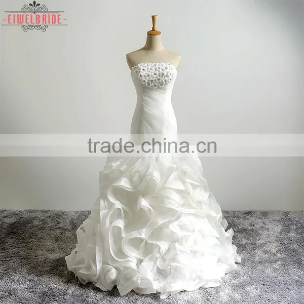 Long Floor-length Sweetheart Mermaid Beaded Bridal Dress photo-2