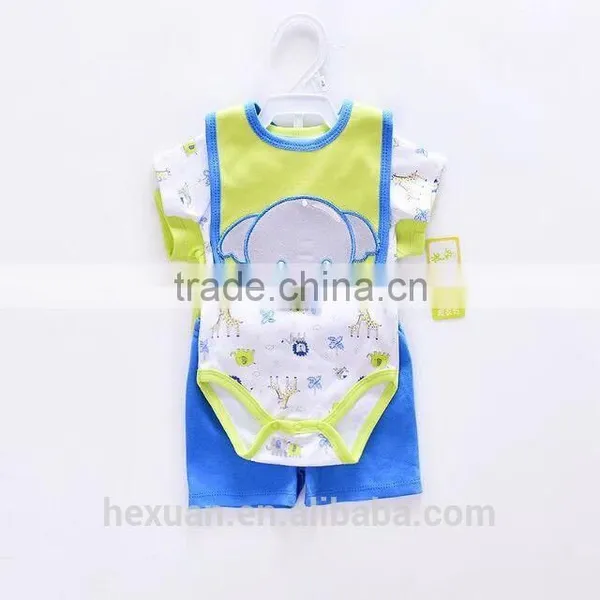 OEM Factory or Stocked Designs 4pcs/set 100% Cottonbaby Romper Set Matching With Baby Bibs and Socks photo-2