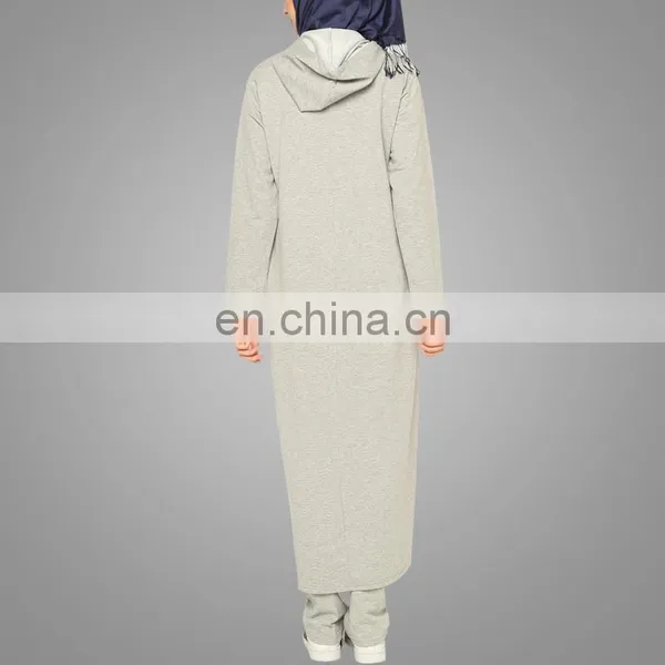 Soft Joint Denim Sport Wear Two Pieces Cotton Muslim Sportive Women Dress Long Dress photo-3