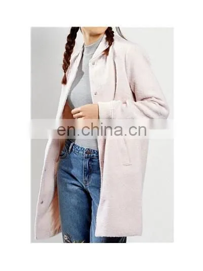 Hot Selling Elegant Ladies Flecked Longline Used Winter Bomber Jackets photo-3