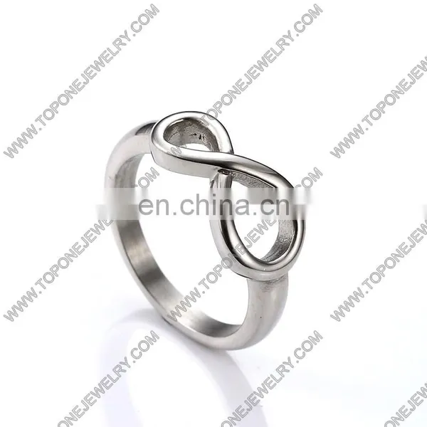 Cheap Wholesale Stainless Steel Infinity Silver Color Women's Wedding Rings Jewelry Gifts photo-3