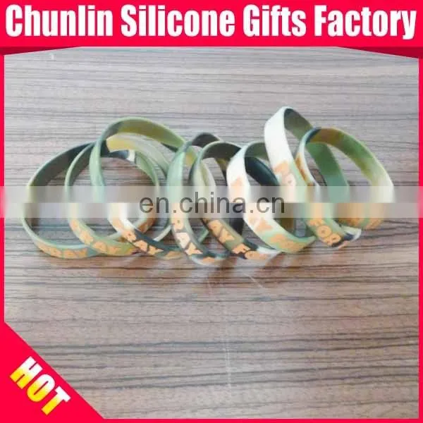 Natural Green Land Silicone Bracelets, Cancer Silicone Bracelets, Promotional Gift