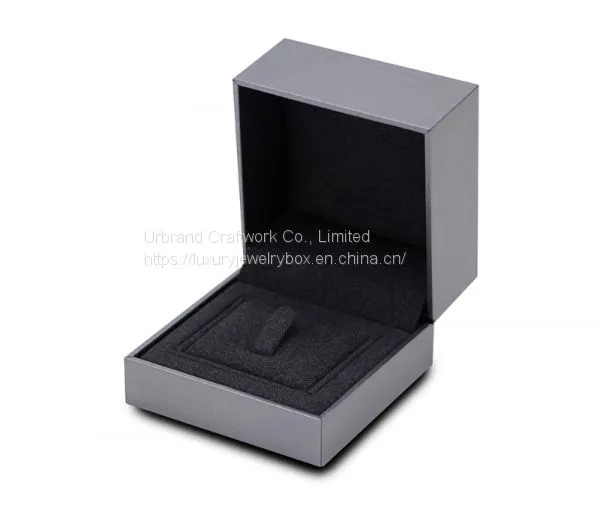 PU Leather Ring Gift Packaging Box With Sleeve Custom Logo Drawing Type Wedding Ring Box photo-2