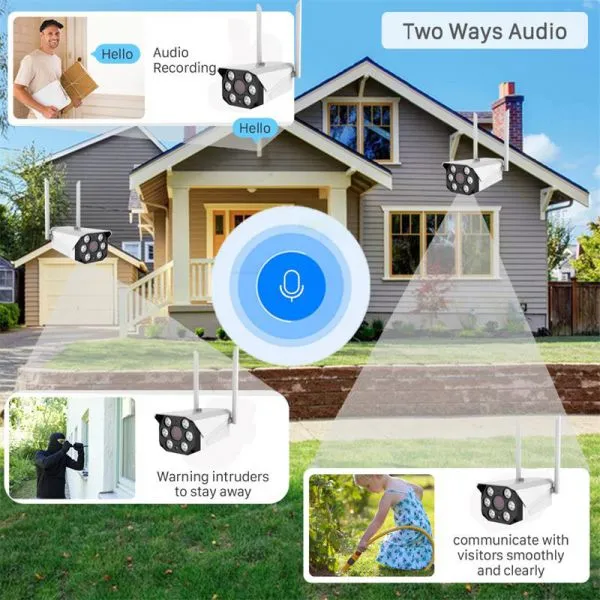 H. 265 3.0MP IR Bullet Security Surveillance HD WiFi IP Camera With Voice Alarm photo-4