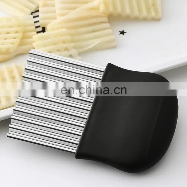Hot Selling Cooking Tool Plastic Handle Stainless Steel Sharp Blade Ripple Potato Chip Potato Slicer Potato Cutter Knife photo-4
