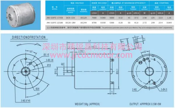 JRK-520TC-16380/11810 Carbon Brush Motor, JRC DC Motor,Micro Water/Air Pump Motor, Automatic Products photo-5