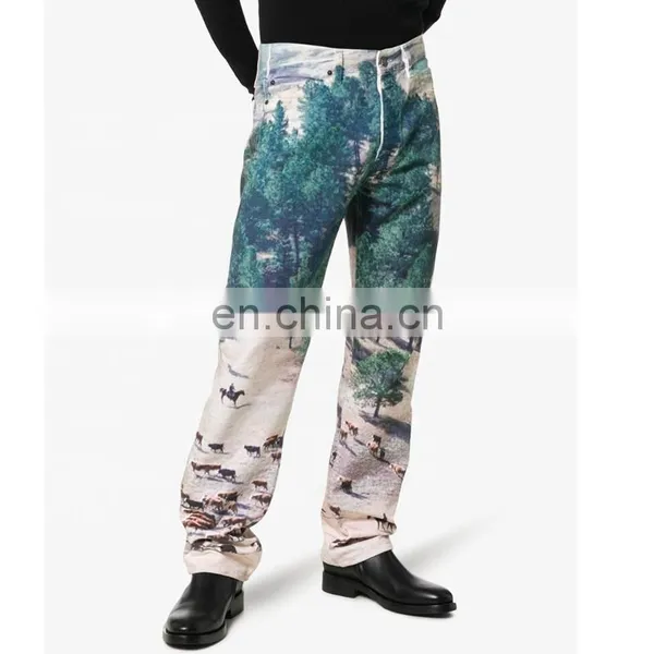 DiZNEW Dongguan Custom Denim Mens Wholesale Digital Printing Plus Size Jeans photo-3
