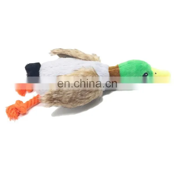 Eco-Friendly Animal Shaped Wind Duck Flippers String Pet Squeaky Plush Toy for Dog photo-3