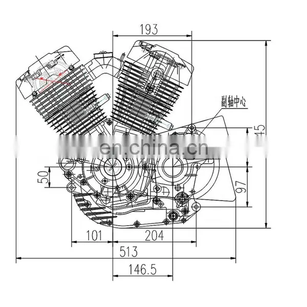 High Quality 250CC Motorcycle Engine XV250CC Air Cooled 2 Cylinder Motorcycle Engine Assembly photo-2