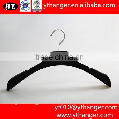YY0490 Garment Display Black Velvet Hanger Non-slip Fashion Plastic Clothes Hanger photo-4