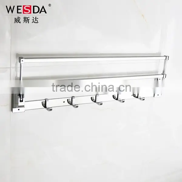 Wesda 90 Degree Rotation Hotel Bathroom Tmetal Towel Shelf Wall Hook 2028 photo-4