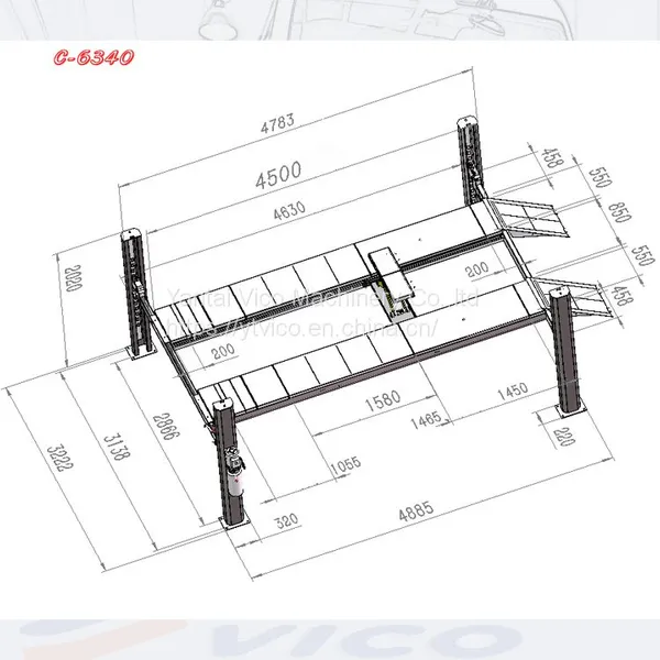 Hydraulic Four Post Car Lift / Wheel Alignment Hoist for Parking Lift Equipment Machine V-PBS-C-6340 photo-4