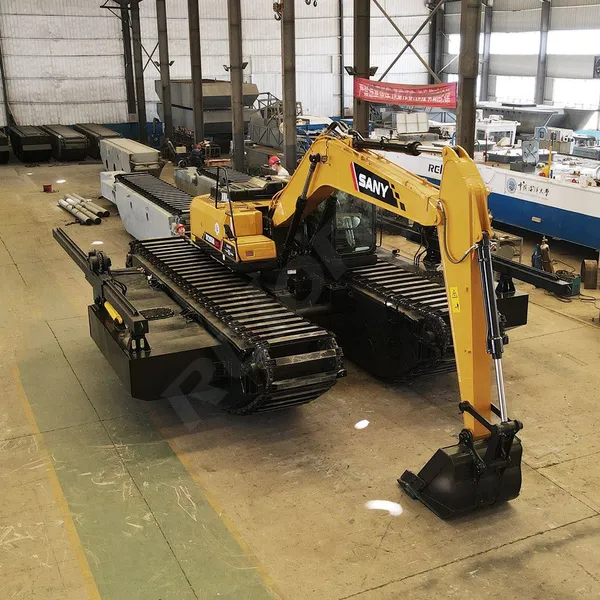 Amphibious Excavator Sand Dredging Excavator With Amphibious Pontoon
