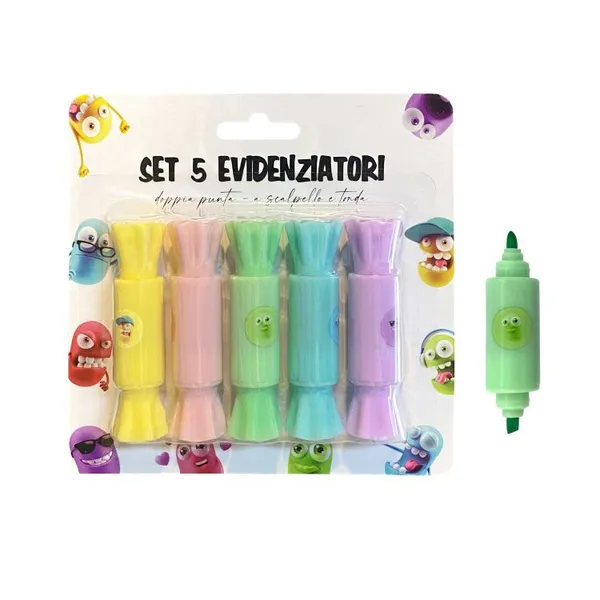 TOM ART Promotion Mini Cute Candy Chape Highlighter Kawaii Multi Colored Dual Tips Highlighter Marker Pen