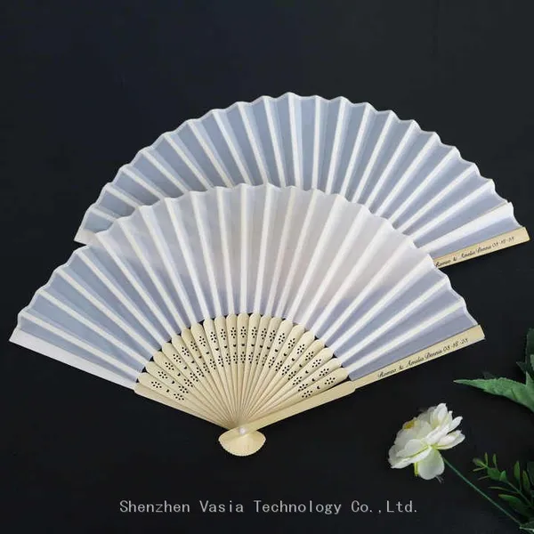 Portable Carved Bamboo Hand Fans for Weddings Folk Art Painted Design Folding Hand Fan photo-3
