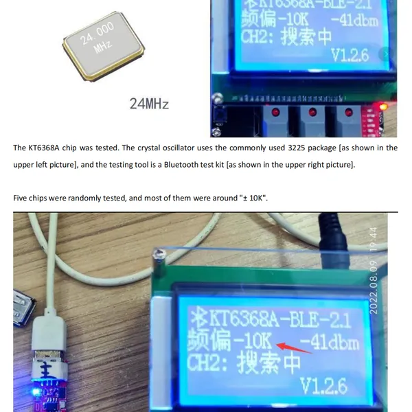 3225 SMD Crystal Oscillator 24.000MHz 12pF 10ppm Matched for JieLi Bluetooth Chip IC JL Bluetooth Audio Module Wireless Device DIY Electronic SMT 4PIN photo-5
