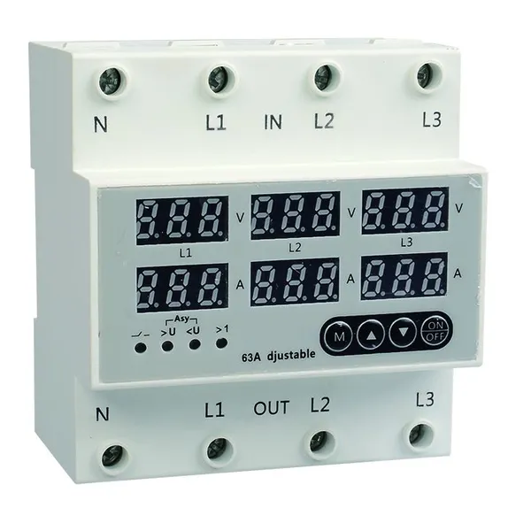 VA Protector 40A 63A 80A 230V Adjustable Switch Over Voltage Under Voltage Current Protective Device VA Protector photo-4
