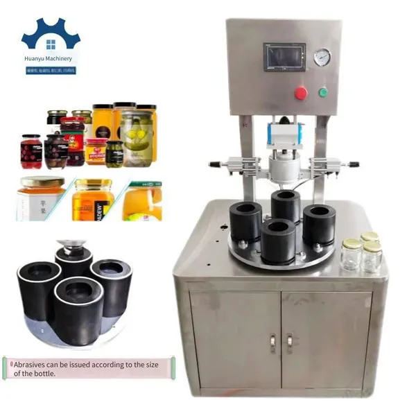 Dingfeng Semi-automatic Four-station Glass Bottle Vacuum Capping Machine, Rotary Capping Machinery and Equipment, in Stock