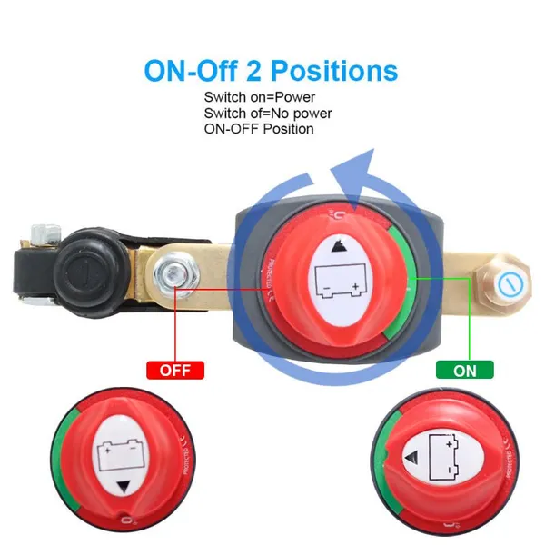 Heavy-Duty Battery Disconnect Switch, Compliant With Marine Standards, Includes Installation Guide photo-3