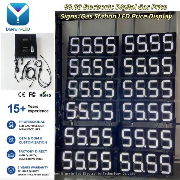 Europe Outdoor Waterproof Led Oil Display 7 Segment Digital Gas Price Sign Led Display Petrol Station Screen