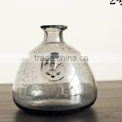 Hand Blown Smoky Grey Color Glass Vase -Home Decor photo-2