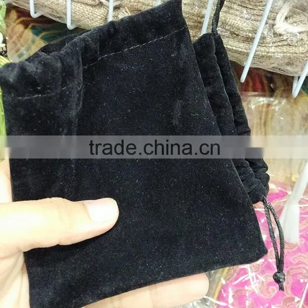 BP0704 Fashion Black Jewelry Pouches Velvet Gift Bags, Drawstring Gift Bag Pouches photo-3