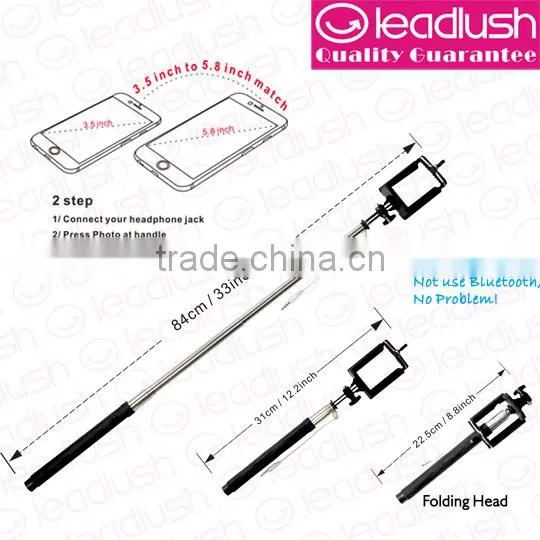 Wired Selfie Stick, Monopod, Colorful Handles
