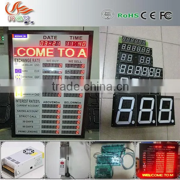 RGX led currency exchange sign \ led digital number exchange rate display \ led exchange rate sign