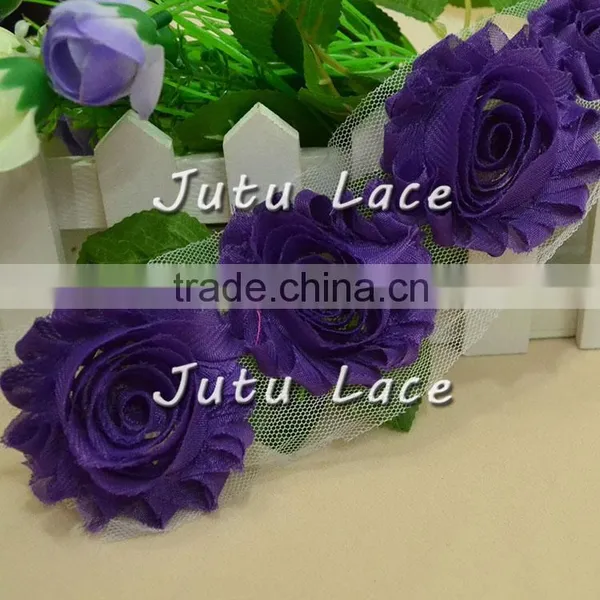 Chic Ladies Party Dress Flower/ Fashion Wedding Flower/ Chiffon Shabby Trim Flower photo-3
