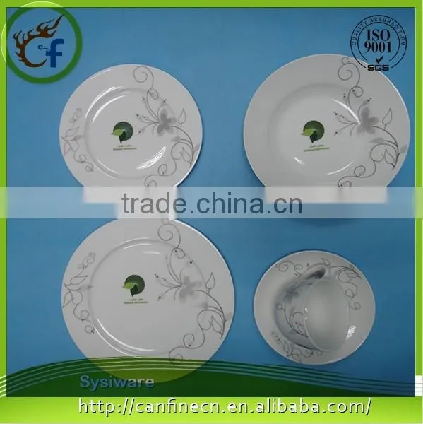 16pc Round Stoneware 2 Tone Dinnerware Set Dessert Plate, Chinaware, Dish photo-5