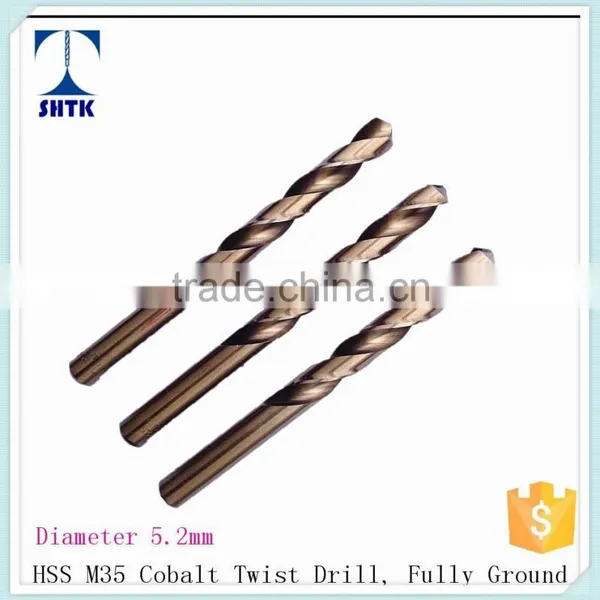 Prfessional Quality HSS M35 Cobalt Drill Fully Ground Twist Drill Bit,Dia 5.2mm, Drill Bit photo-2