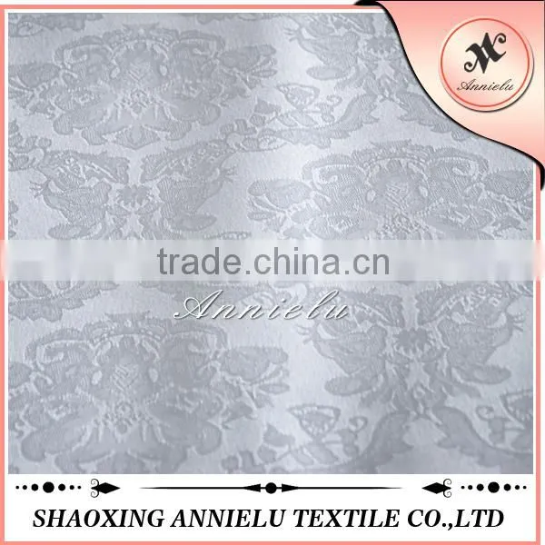 Hot Sale White Damask Jacquard Fabric Cheap Polyester Fabric