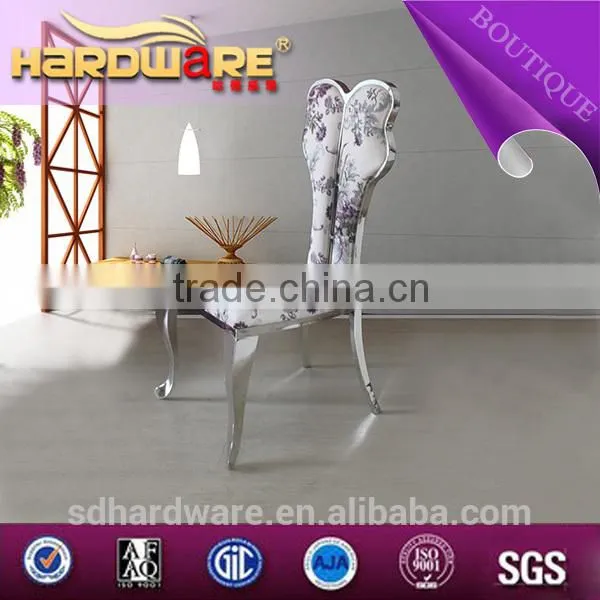 Flower Designs Fabric Painting With Stainless Steel Butterfly Shape Chair Frame photo-2