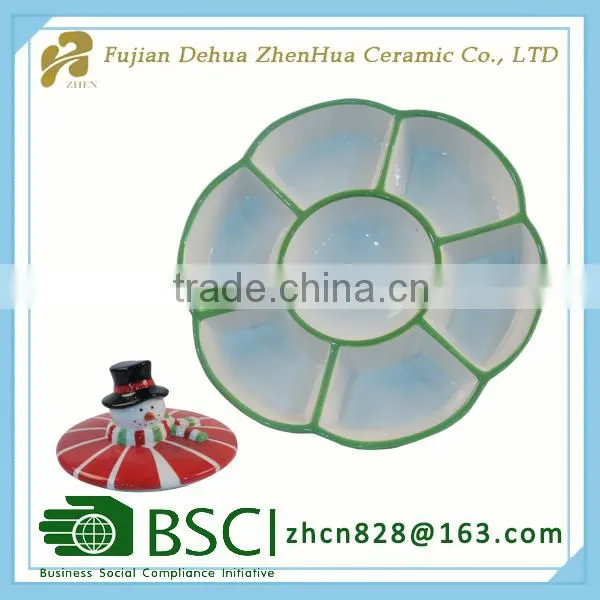 Ceramic Round Decoration Christmas Candy Tray photo-3