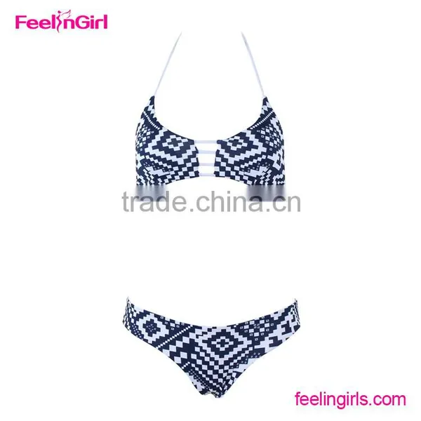 2016 New Design Black And White Swimsuit Push Up Bikini Quality Choice photo-2