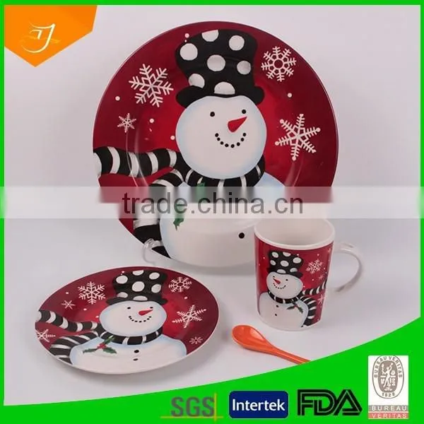 Ceramic Dinner Set With Snowman Design, Christmas Dinnerware photo-2
